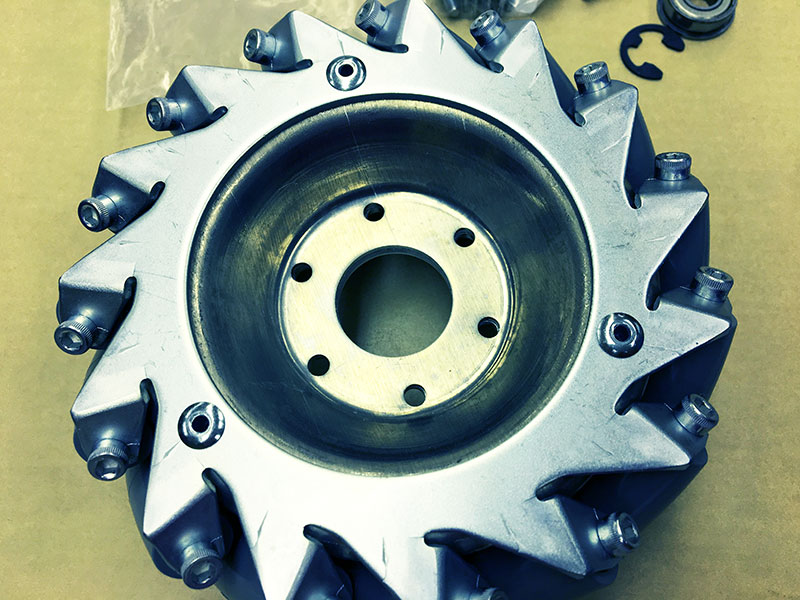 side view of mecanum wheel